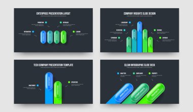 Profesyonel İcat Dört Beş İki Üç Adım Slayt Şablonu Şablon Çizim Kümesi. Reklam Tahminleri 4523 Seçenek Bilgi Sunumu Tasarım Paketi.