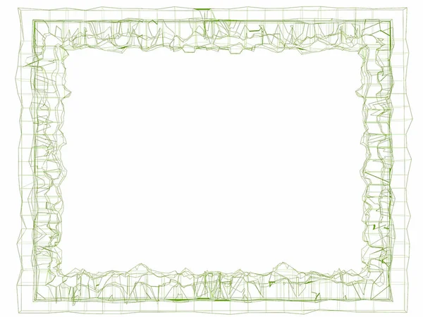 Abstract frame lines in 3D rendering. Illustration on white background