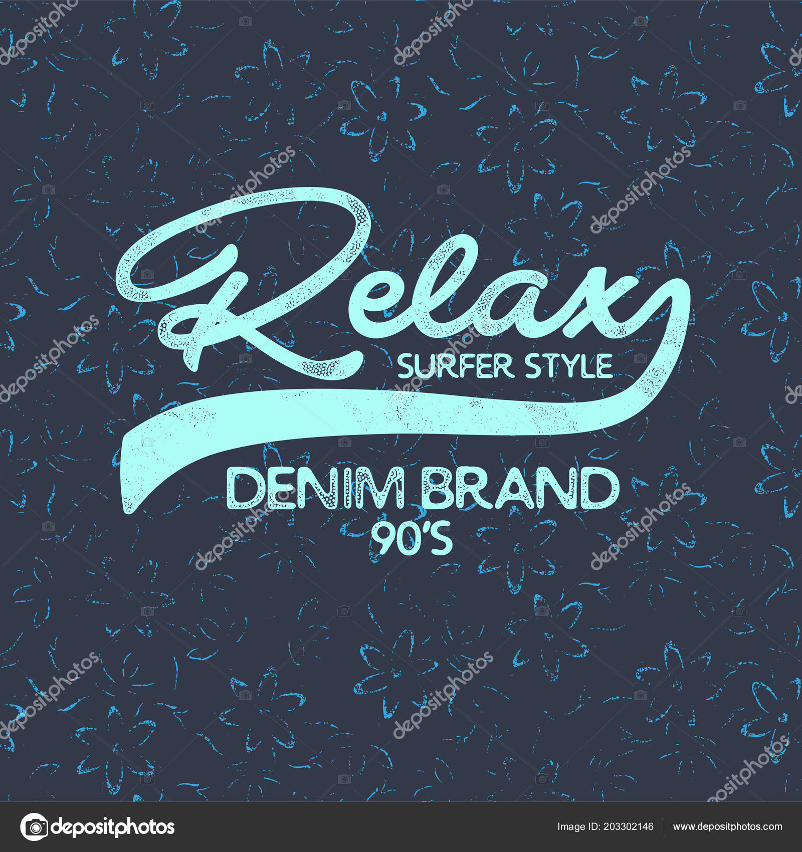 relax surfer style denim brand logo stock vector c vecture 203302146 depositphotos