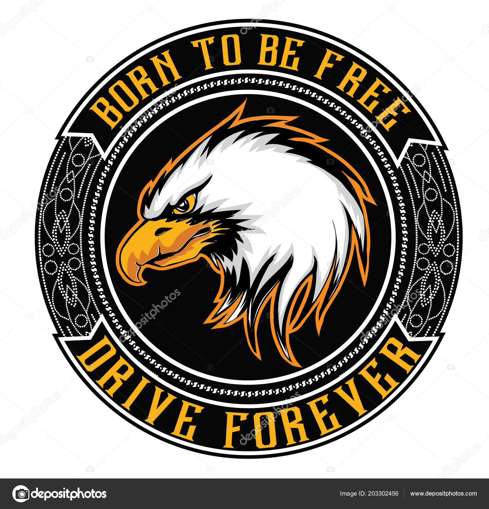 Motorist Style American Eagle Logo Design Stock Vector C Vecture