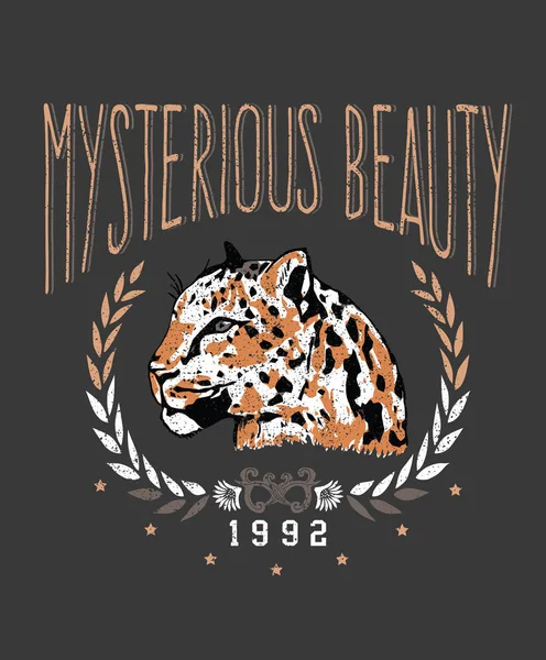Wildtier Leopard Grafik Für Shirt — Stockfoto