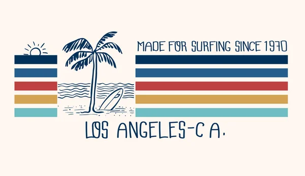 Trabajo Gráfico Surf Estilo Retro — Archivo Imágenes Vectoriales