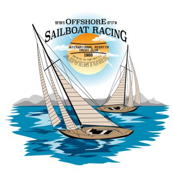 Logo of vintage sailboat clipart