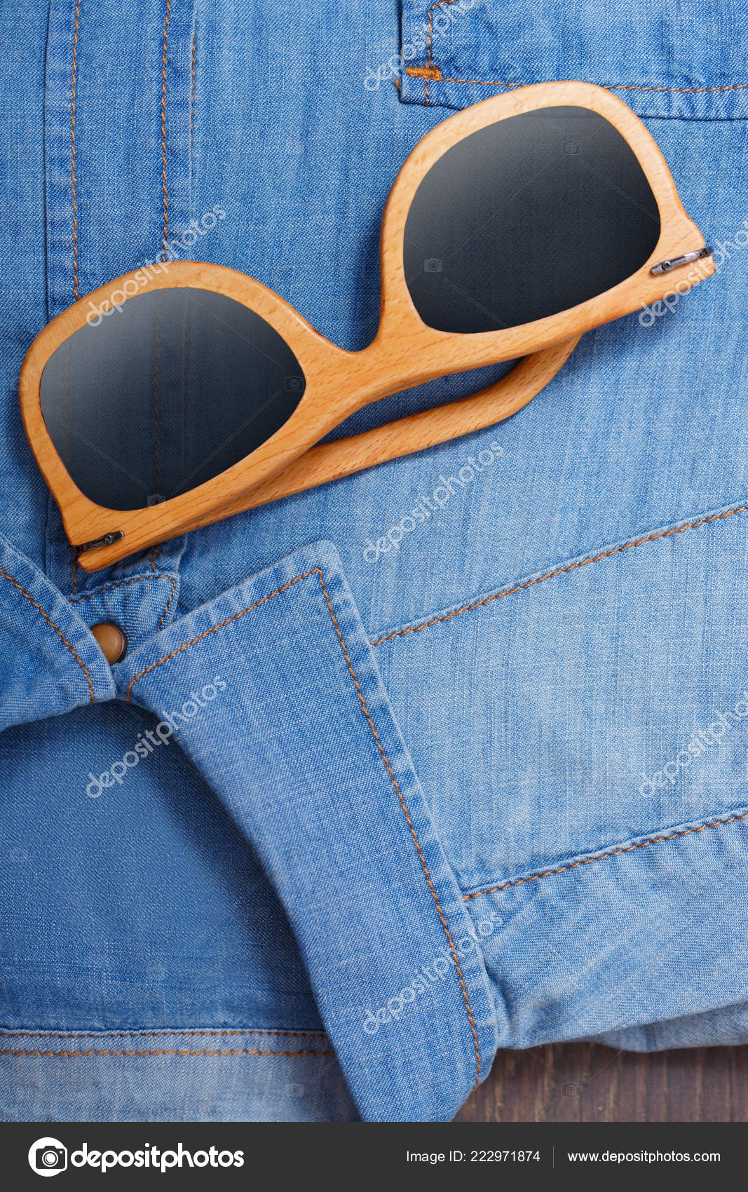 Classic shirt with sunglasses for a male image Stock Photo by