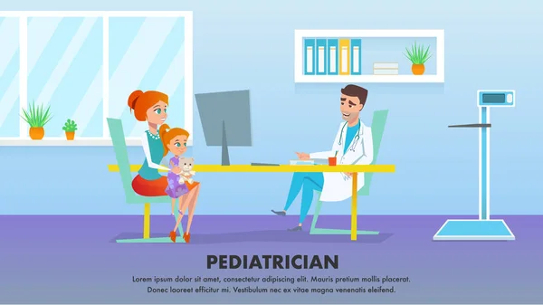 Pediatrician Medicine. Healthcare Vector Banner — Stock Vector