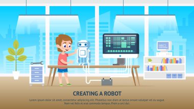 Okul çocuk karakter bir Robot sınıf oluşturma