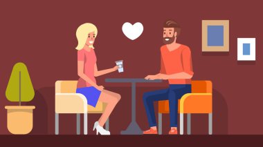 Cafe romantik tarih. Kız toplantı erkek arkadaşım düz