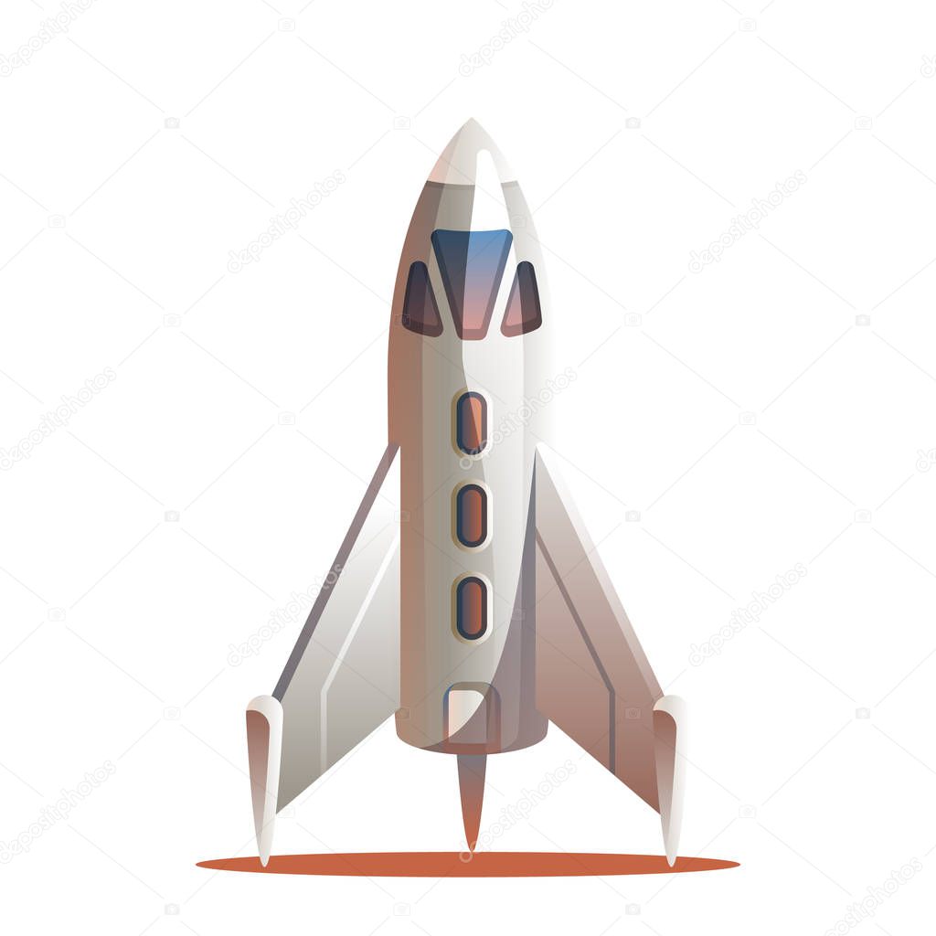 Vector Illustration Rocket Preparing for Launch