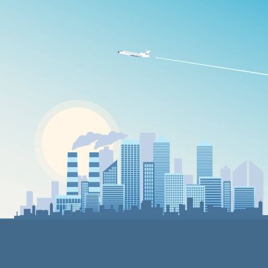 Metropolis binadan uçağı illüstrasyon