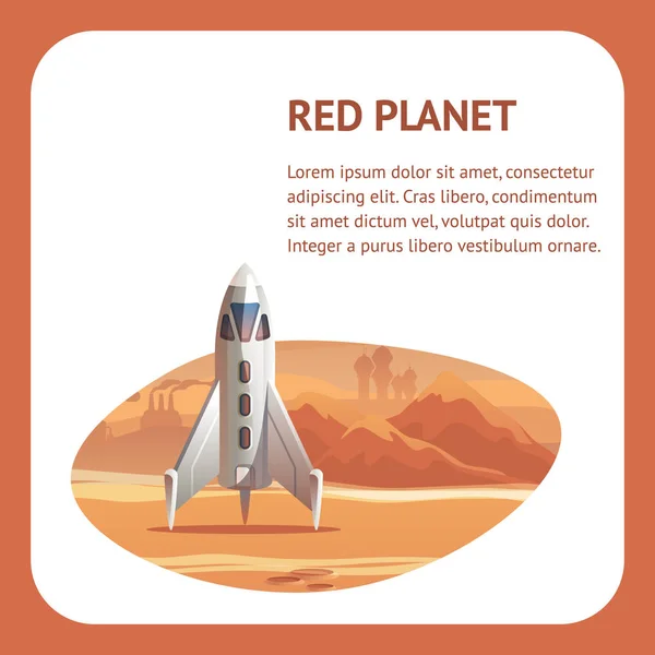 Ilustração Colonização Planeta Vermelho Astronauta —  Vetores de Stock