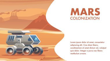 Resimde Allterrain araç Sandy yüzey Mars