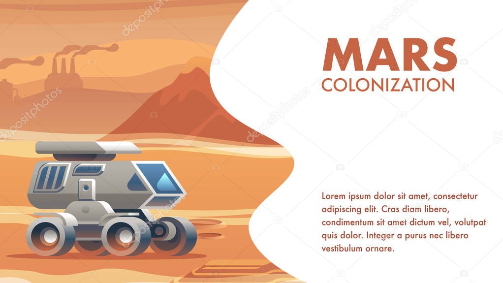 Illustration Allterrain Vehicle Sandy Surface Mars