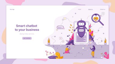 Afiş resim akıllı sohbet etmek senin iş için. Online müşteri destek şirketi. Soruya cevap ver. Kız kullanım cep telefonu iletişim için. Adam bilgi arıyorsunuz olduğunu. Robot Tablet ekranında