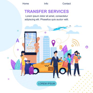 Transfer hizmetleri. Otomatik yolcu taşımacılığı. Ulaşım turist yer varış havaalanı Cottage. Ön gezi müşteri rota emretti. Güzel genç kız ile bavul.