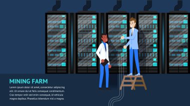 Madenciliği çiftlik raf tanılama ve eşitleme işlemi. Ana veritabanı desteği ve onarım. Atanır izleme takım çalışması. Blockchain Cryptocurrency dijital sanal para.