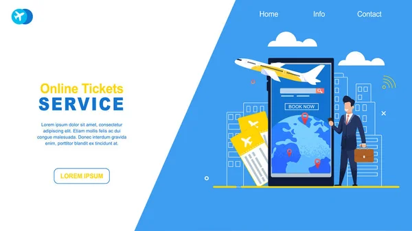 フラット図オンライン チケット購入サービス — ストックベクタ