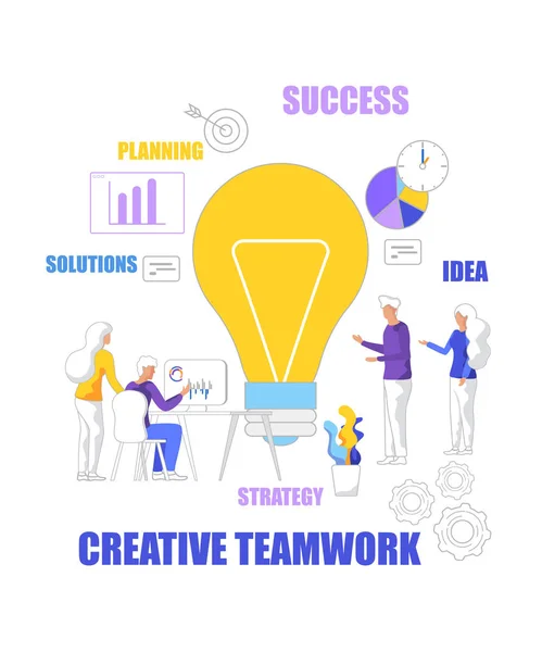 Team arbete idé planera lösningar framgång strategi — Stock vektor