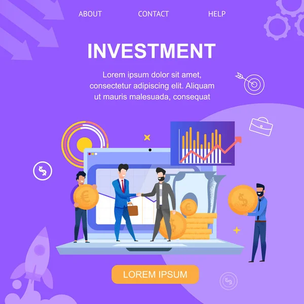 Quadratische Banner Investitionsvektor Illustration. — Stockvektor