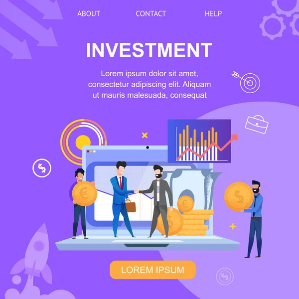 Illustrazione vettoriale di investimento banner quadrato . — Vettoriale Stock