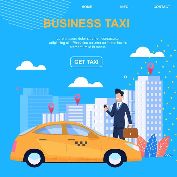 ビジネス タクシー。タクシーを取得します。個々 のアプローチ. — ストックベクタ