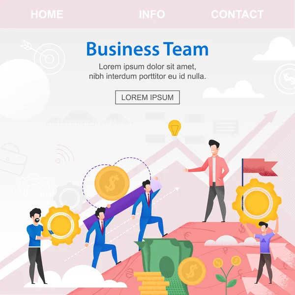 Bannière plate carrée Business Team Investisseurs Jeune . — Image vectorielle