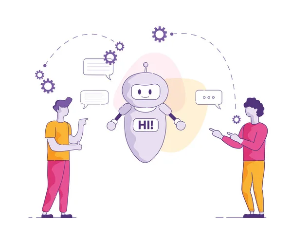 Chat Bot köszönni vektor mesterséges intelligencia. — Stock Vector