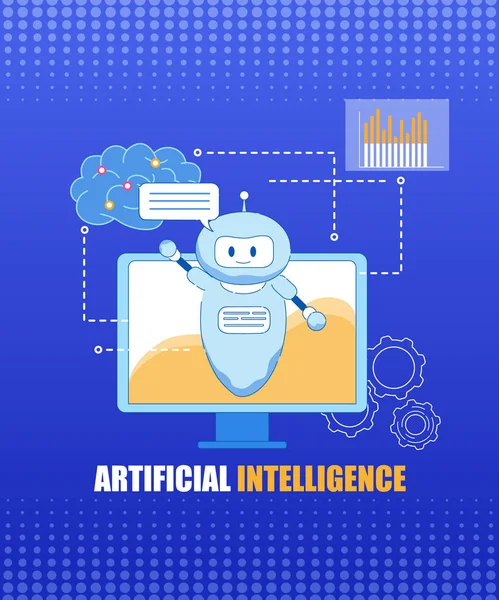 Chat Bot Inteligencia Artificial Ayuda a Problemas . — Archivo Imágenes Vectoriales