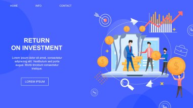 Yatırım para getirisi yatay düz afiş.