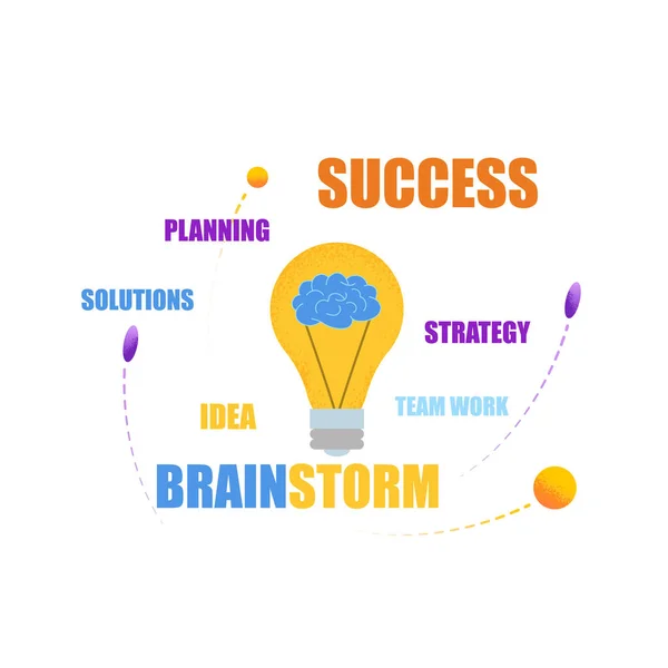 Brainstorma framgång planering strategi lagarbete. — Stock vektor