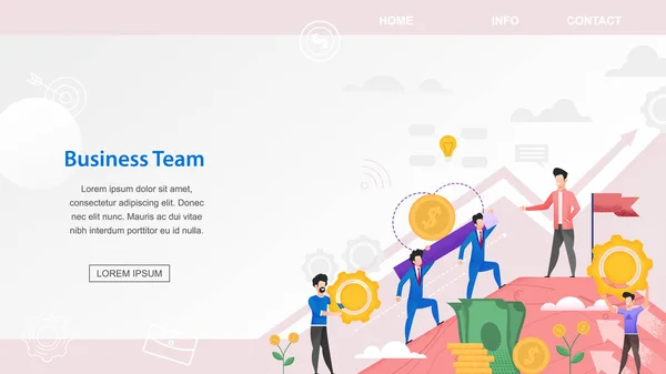 Finanziatori orizzontali del Business Team Banner piatto — Vettoriale Stock