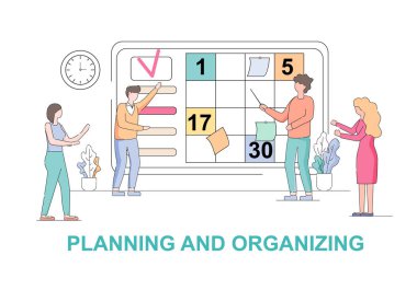 Ekip çalışması planlama ve yatay afiş düzenleme