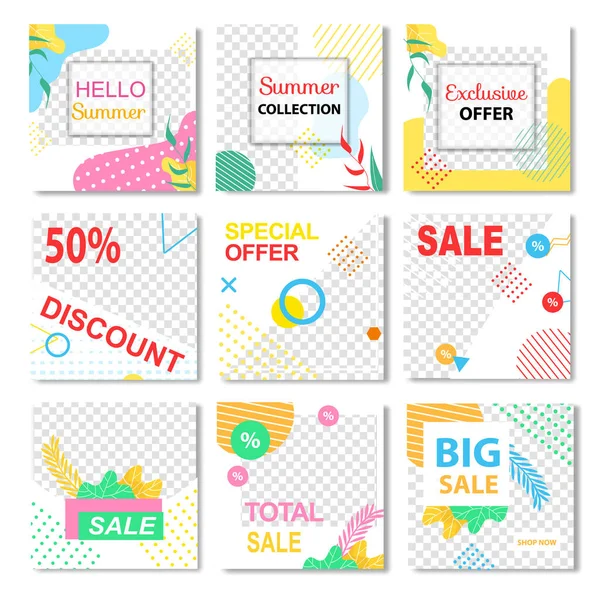 Zestaw promo Stories dla online Social Media Shop — Wektor stockowy