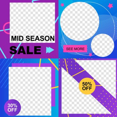 Grafik çerçeveleri satış Instagram hikayeleri seti