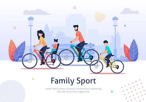 Aile sporu, ebeveynler ve çocuklar Binicilik bisikletleri.