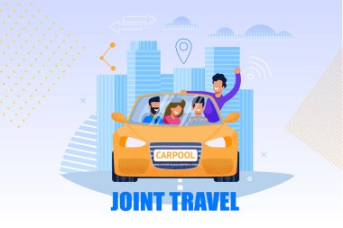 Joint Travel Service Illustration. Carpool Concept clipart