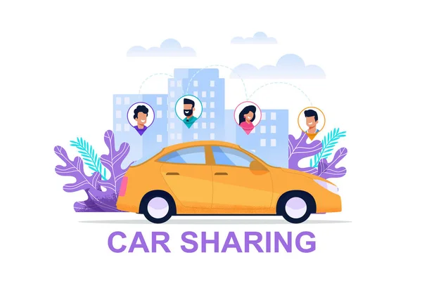 Car Sharing Banner. Economy Transport Concept.