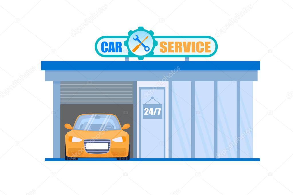 Car Service Garage. Maintenance 24 Hour Station