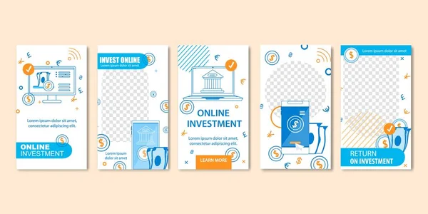 Online επενδύσεις και εικονικά πρότυπα χρηματοδότησης. — Διανυσματικό Αρχείο