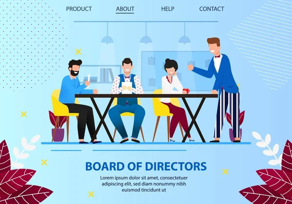 Business Board vergadering van bestuurders in functie. — Stockvector