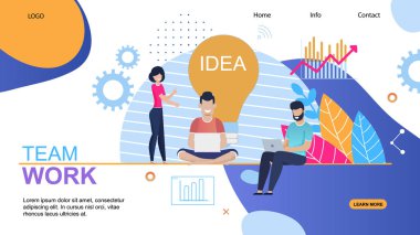 Team Work Landing Page with Creating Ideas Process