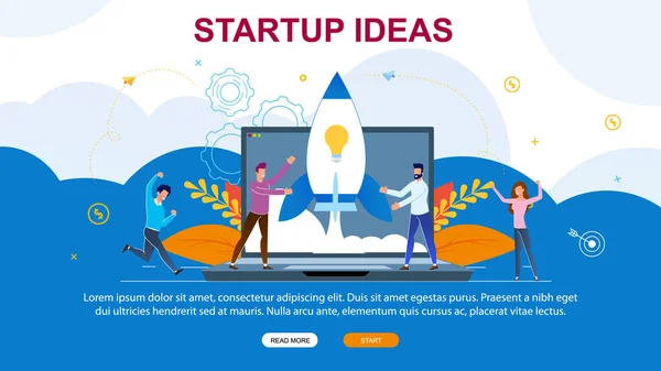 Vektor Illustration Startup Ideen Landing Page. — Stockvektor