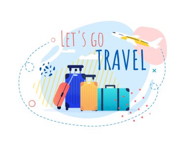 Çanta ve Uçak ile Promosyon Seyahat Banner