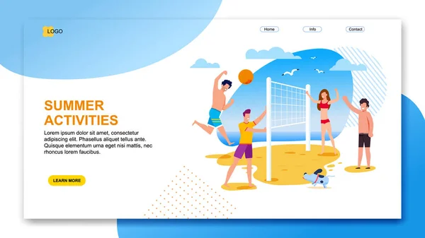 Landing Page Ofertas Organização Verão Atividades — Vetor de Stock