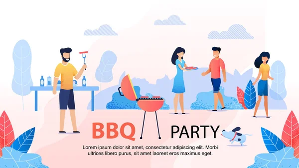 Strana BBQ s nevlastním motivačním proužkem — Stockový vektor