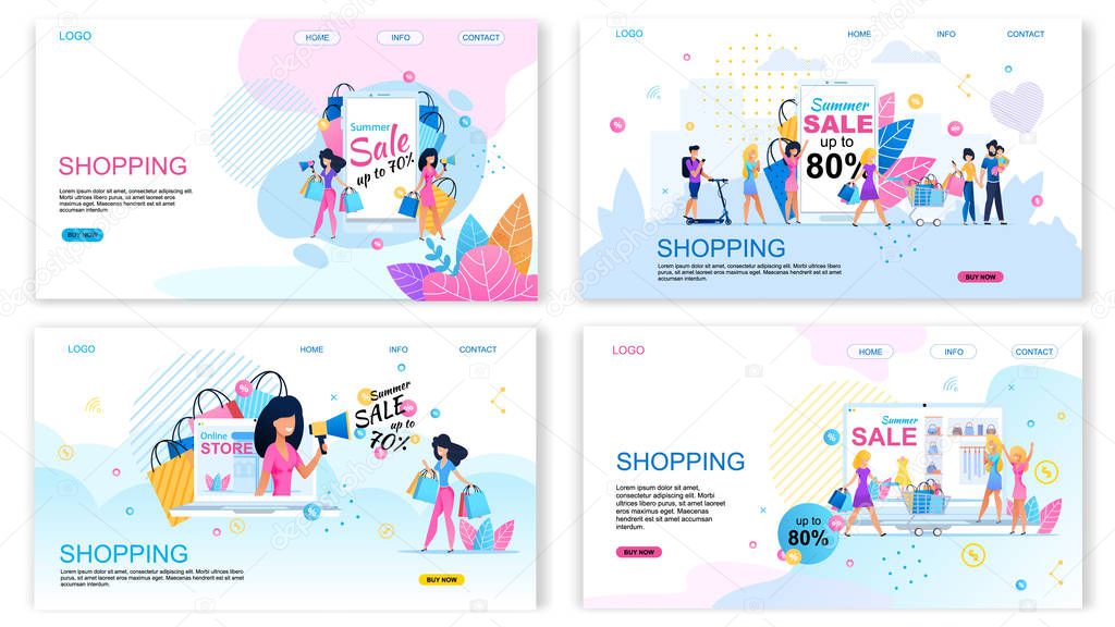 Shopping Ability with Discount Landing Page Set