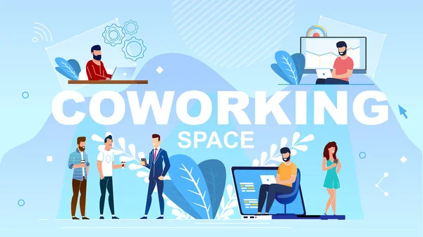 Επιγραφή σε κεφαλαία γράμματα coworking space. — Διανυσματικό Αρχείο