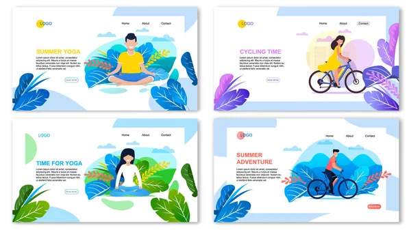 Summer Adventure and Recreation Landing Page Set