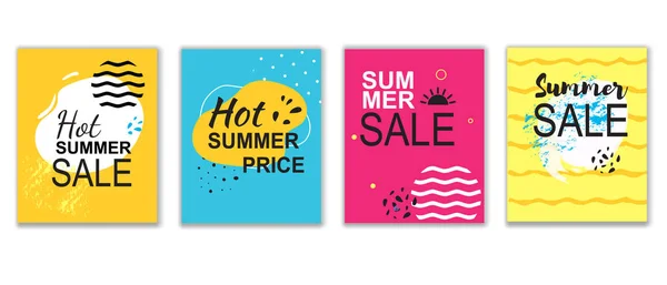 Heißer Preis Sommer Verkauf Banner Set Flyer Design — Stockvektor
