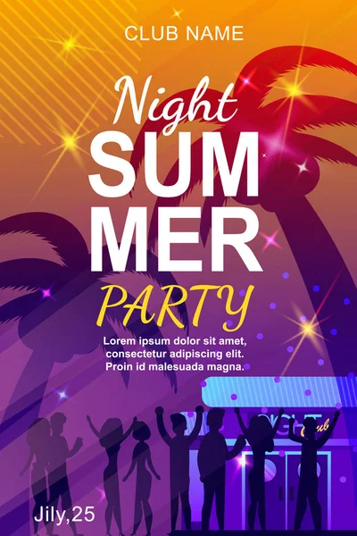 Pozvánka na noční léto otevřený letecký večírek — Stockový vektor