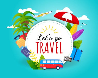 Lets Go Seyahat Motivasyonel Yazı Düz Banner